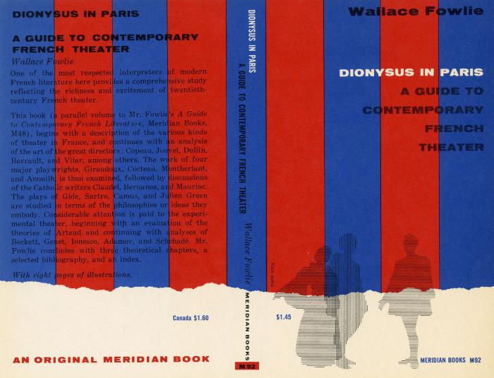 Book Covers depicts: Red and blue vertical stripes with rip texture at the bottom, overtop are three silhouetted figures
