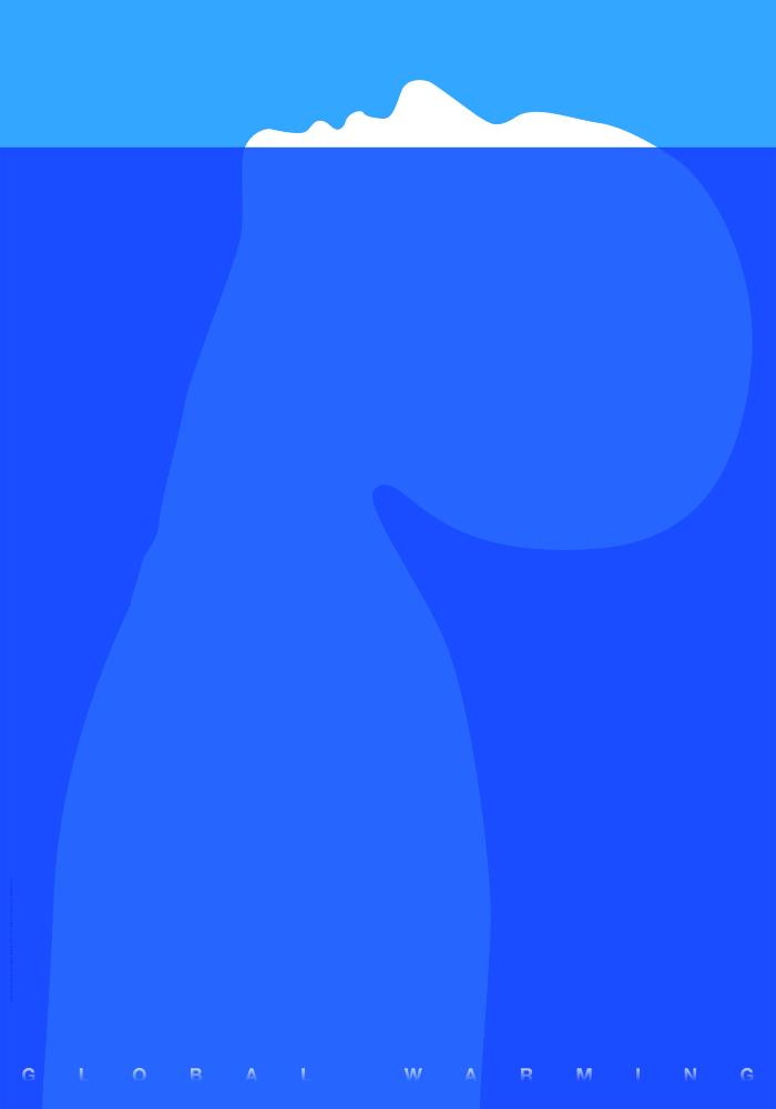 Posters depicts: Silhouetted white figure under water with head tilted back just above the water's edge