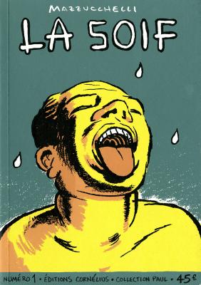Books depicts: Man with yellow skin looking up and holding out his tongue to catch rain drops