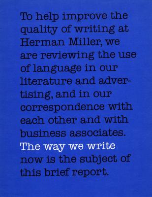 black and white typewriter font on a blue background