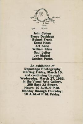 Posters depicts: Labeled diagram of an eye on the top with exhibition information on the bottom.