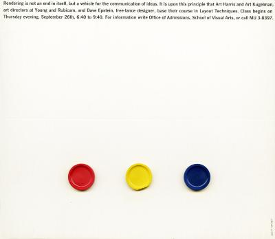 Course Announcements depicts: Red, yellow and blue discs glued to a white card