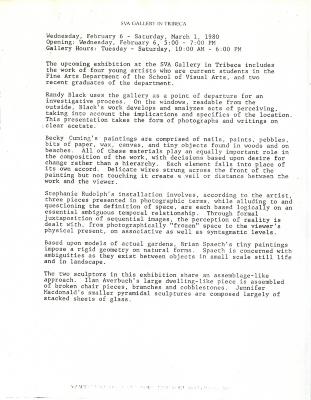 Press Releases depicts: Fine Arts exhibition press release