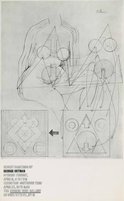 Posters depicts: abstract drawing of a female figure with circles and triangle on top and next to it