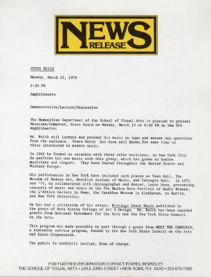 Press Releases depicts: typed description of event