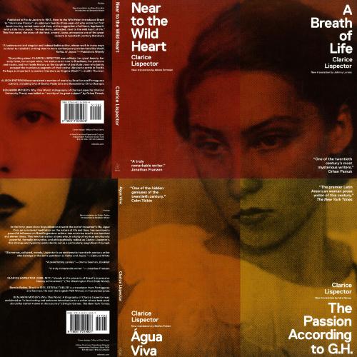 Book Covers depicts: Four book jackets placed 2 by 2 to form a complete portrait of a woman