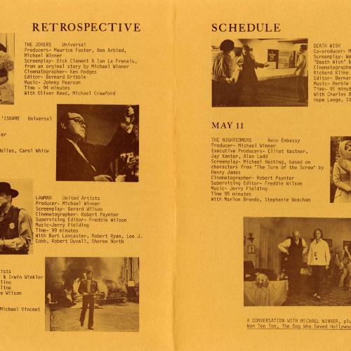 Programs depicts: interior of program with lists of screenings