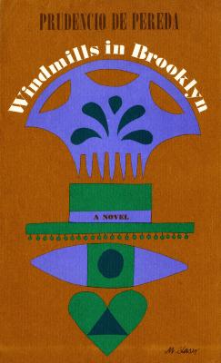 Book Covers depicts: symmetrical shapes in blue and green on a brown background