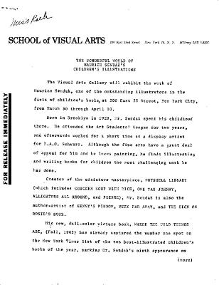 Press Releases depicts: typewritten description of event