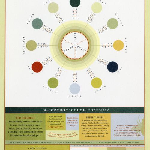 Three-Dimensional Objects depicts: color wheel with a circle with smaller colorful circles radiating out