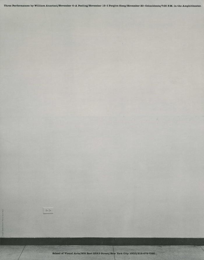 Posters depicts: blank wall with tiny type and top and bottom