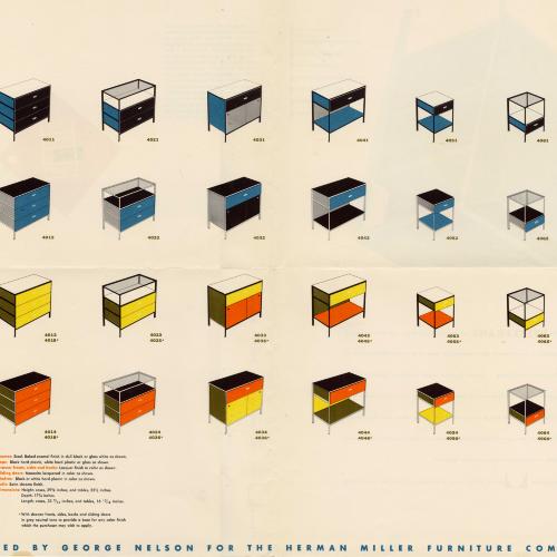 Promotional materials depicts: grid of modern modular furniture