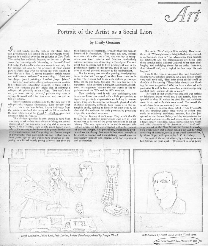 Clippings/Tearsheets depicts: Photocopy of review in the New York Herald Tribune 