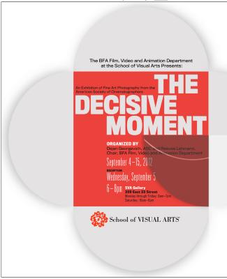 Announcements and invitations depicts: Poster for the Decisive Moment exhibition