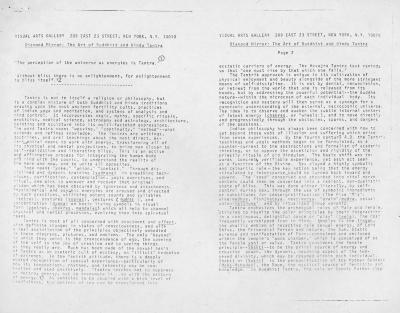 Exhibition Catalogues depicts: Typewritten description of exhibition