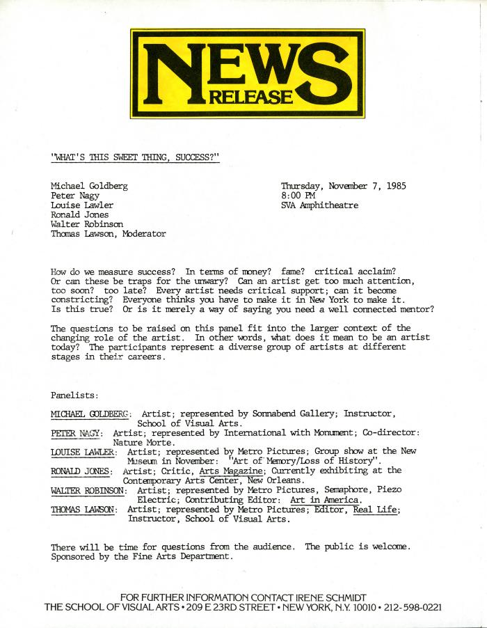 Press Releases depicts: typed press release