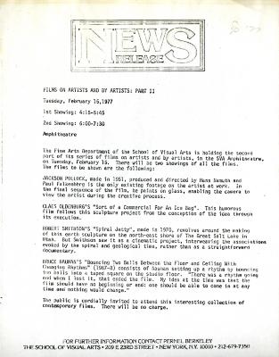 Press Releases depicts: typed description of event