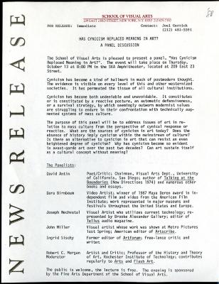 Press Releases depicts: typed description of event