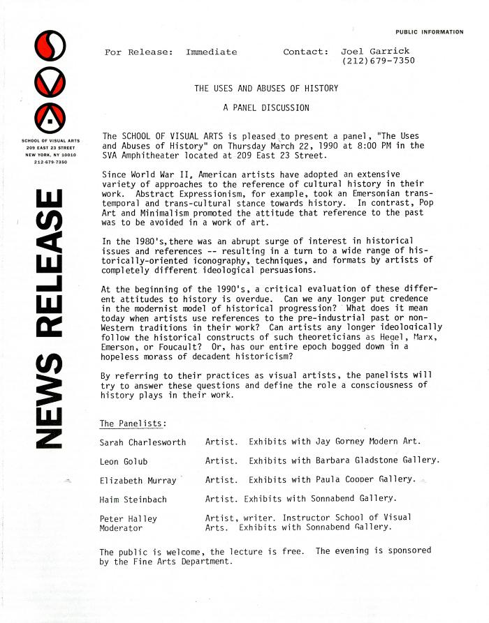 Press Releases depicts: typed press release