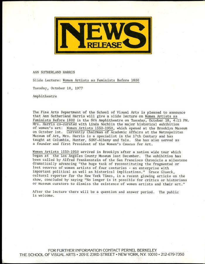 Press Releases depicts: typed description of event