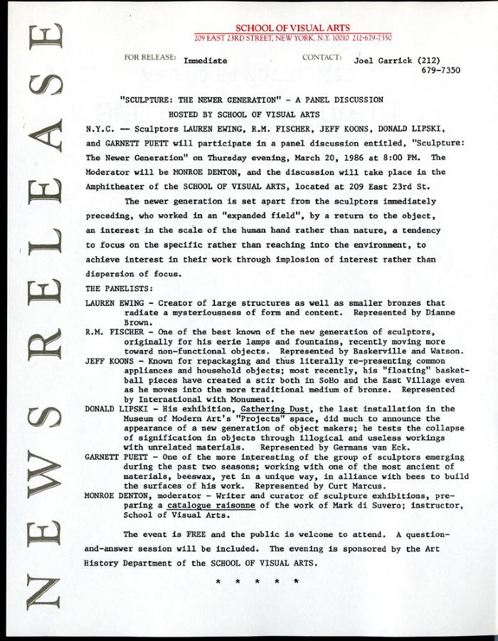 Press Releases depicts: typed description of the event
