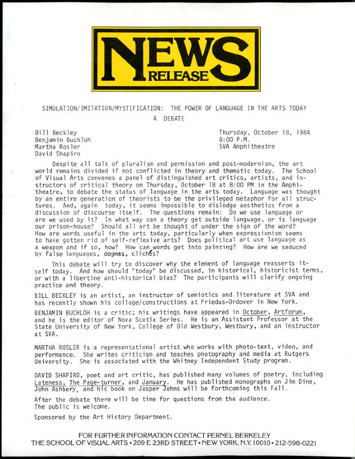 Press Releases depicts: typed information about the event