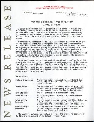 Press Releases depicts: typed description of event