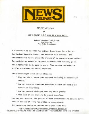 Press Releases depicts: typed description of event