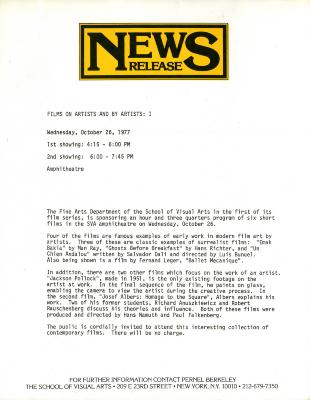 Press Releases depicts: typed description of event