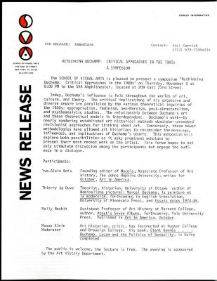 Press Releases depicts: typed description of event