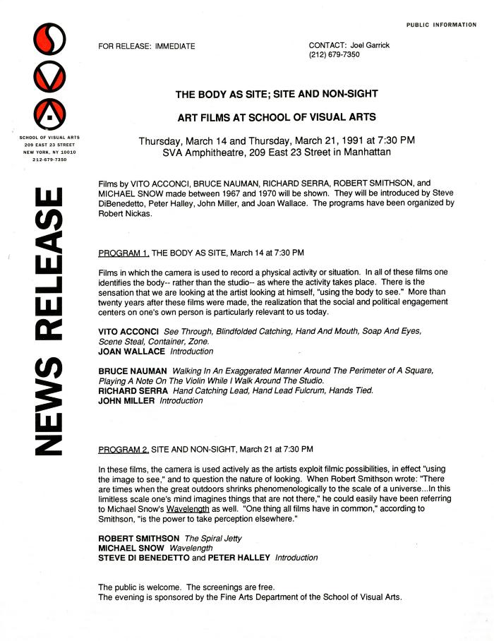 Press Releases depicts: typed press release