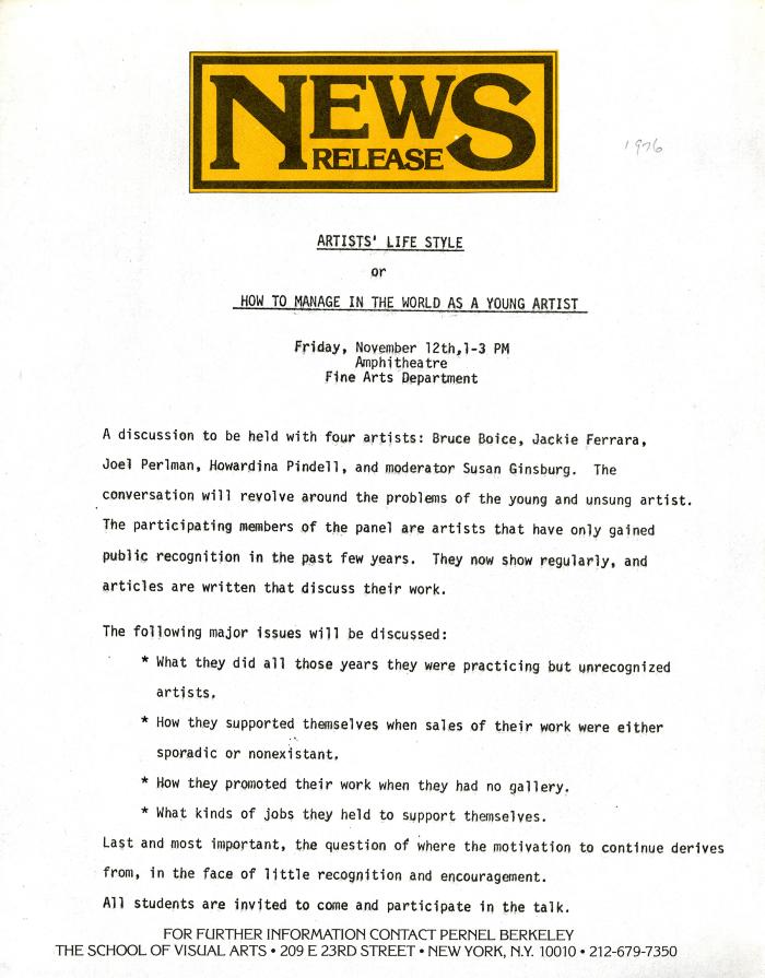 Press Releases depicts: typed description of event