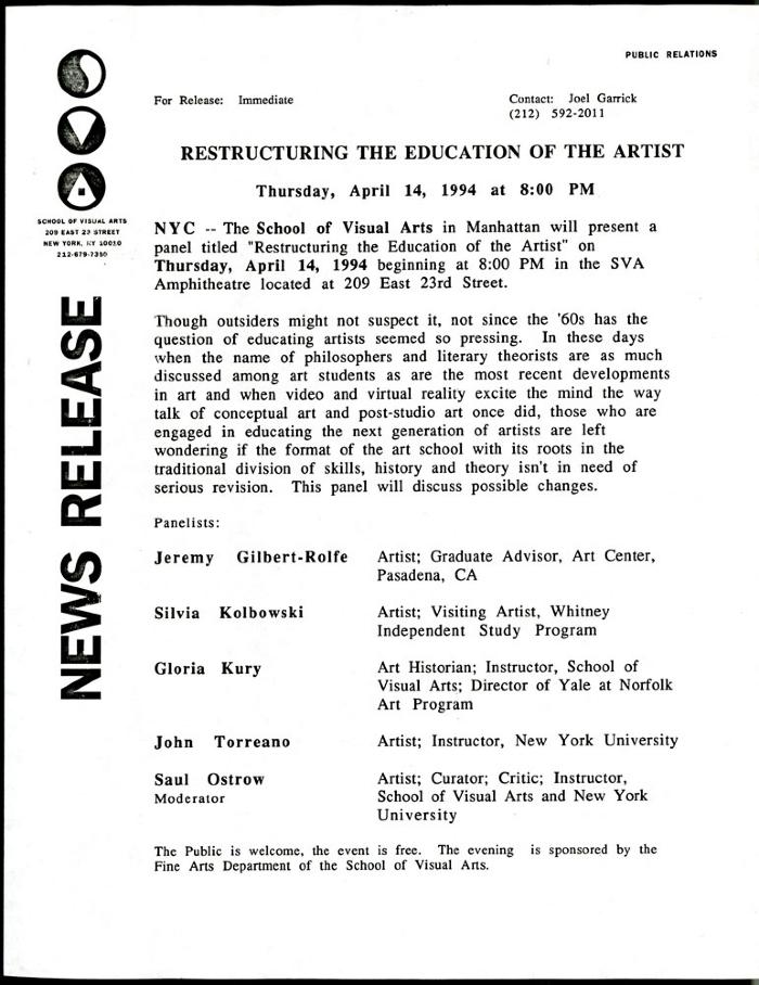 Press Releases depicts: typed description of event