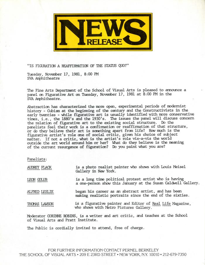 Press Releases depicts: typed description of event