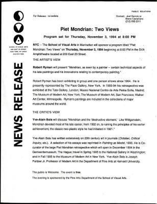 Press Releases depicts: typed description of event