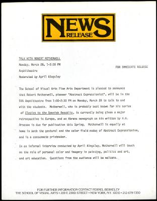 Press Releases depicts: typed description of event