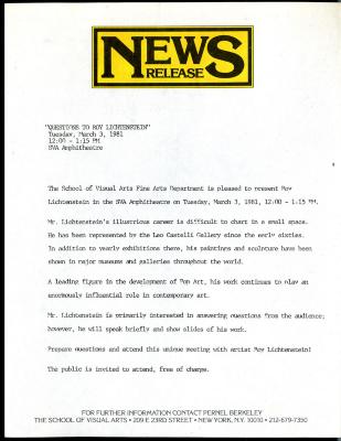 Press Releases depicts: typed description of event