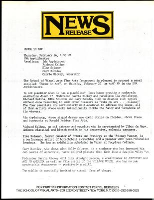 Press Releases depicts: typed description of event