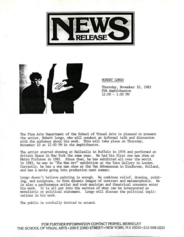 Press Releases depicts: typed description of event