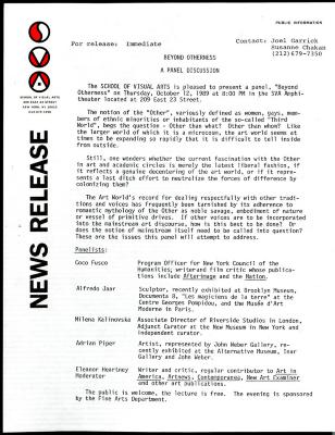 Press Releases depicts: typed description of event