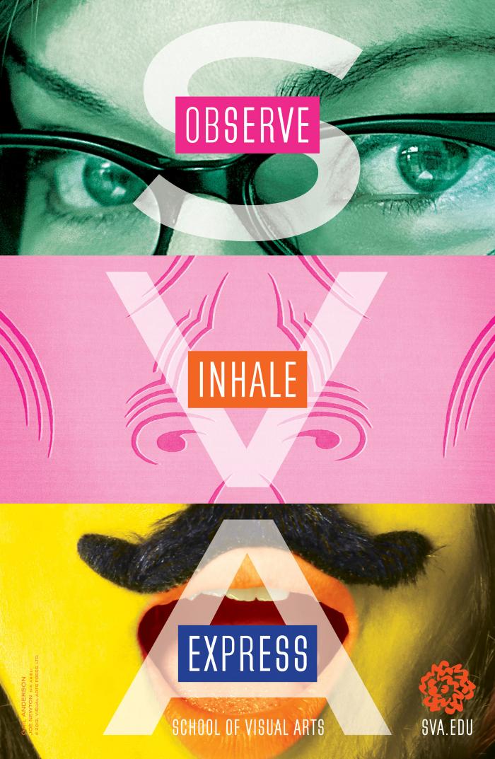 Posters depicts: Horizontally segmented depiction of a face, with each segment in a different medium.